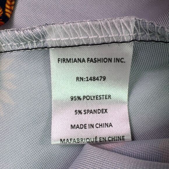 Lily by Firmiana Women’s 2XL Floral Tunic Top Short Sleeve Navy Orange Boho - Picture 10 of 10